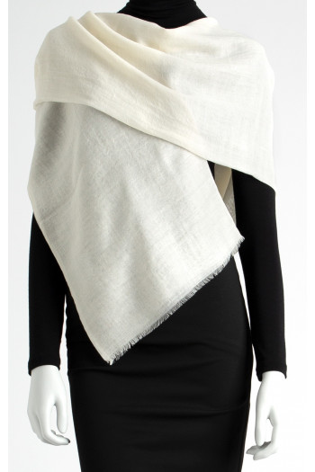 Wool scarf in Antique White